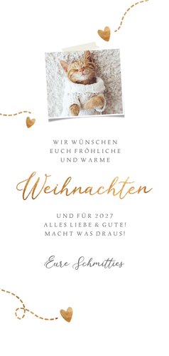 Fotokarte Weihnachten kleine Herzen Rückseite