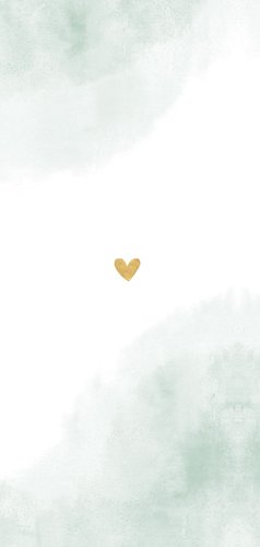 Geburtskarte botanisch & Wasserfarbe grün Foto innen Rückseite