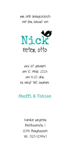 Geburtskarte Foto & Namensschild 3