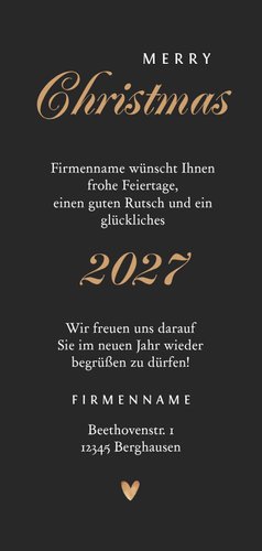 Geschäftliche Weihnachtskarte bronze Tupfen und Fotos Rückseite