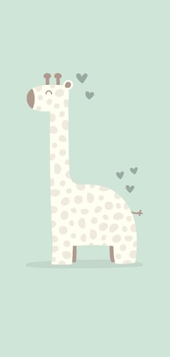 Glückwunschkarte zur Geburt Giraffe grün Willkommen 2