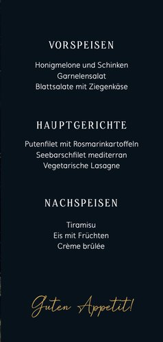 Hochzeitsmenükarte dunkler Marmor 3