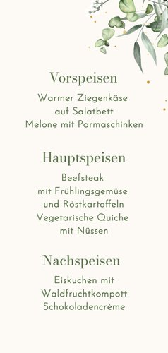 Jugendweihe-Menükarte Aquarellzweige 3