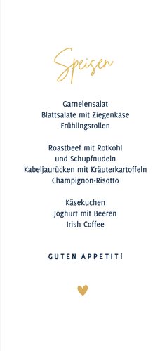 Menü- und Getränkekarte Hochzeit klassisch Dunkelblau 3