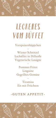Menükarte 1. Schultag Schultüten Kraftpapierlook Rückseite