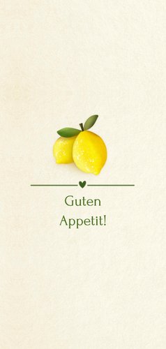 Menükarte Getränkekarte Hochzeit Zitronen Rückseite