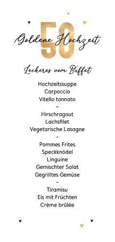 Menükarte Goldene Hochzeit lustig 3