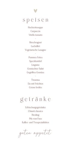 Menükarte Hochzeit Ginkgo pur & natürlich Rückseite