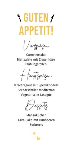 Menükarte Hochzeit lustiges Ehepaar Rückseite