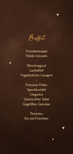 Menükarte Jugendweihe mit Foto & Sonnenblume auf Braun Rückseite