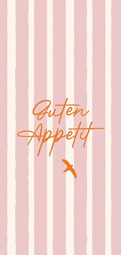 Menükarte Jugendweihe Vögel rosa gestreift 2