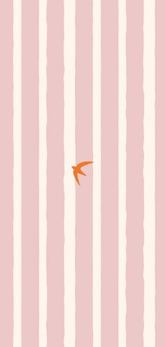 Menükarte Jugendweihe Vögel rosa gestreift Rückseite