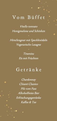 Menükarte Jugendweihe Vogel & Sonne Rückseite