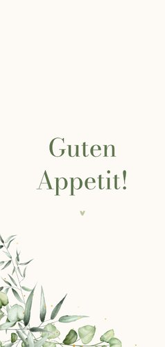 Menükarte Kommunion botanisch hellbeige Zweige Eukalyptus 2