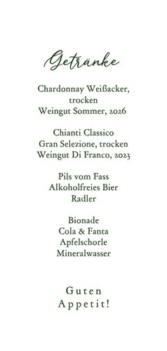 Menükarte Kommunion Kraftpapier Eukalyptus 2