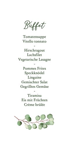 Menükarte Kommunion Kraftpapier Eukalyptus 3