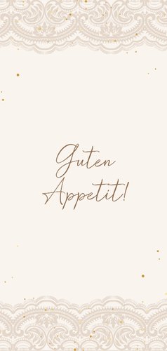 Menükarte Kommunion Spitzenrand Beige 2
