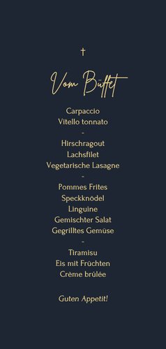 Menükarte Konfirmation großes Foto Goldschrift 3