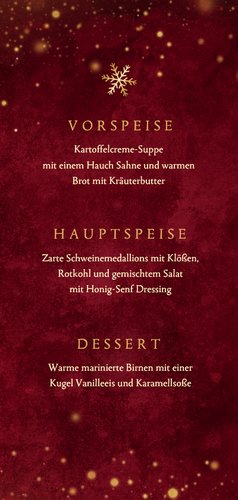 Menükarte rot Aquarell zu Weihnachten Lichterkette botanisch 3