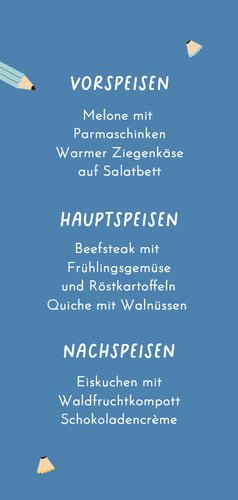 Menükarte Schulanfang Bleistift-Schrift 3