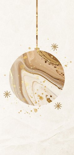 Menükarte Weihnachtsessen Marmor Weihnachtskugel 2