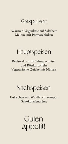 Menükarte zur Jugendweihe farbige Formen Rückseite