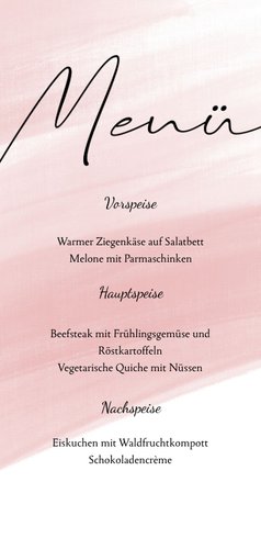 Menükarte zur Konfirmation Linienzeichnung Rückseite