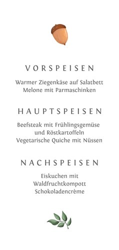 Menükarte zur Taufe Herbstlook Rückseite