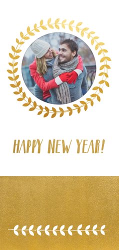 Neujahrskarte Goldlook Happy new year 2