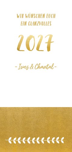 Neujahrskarte Goldlook Happy new year 3