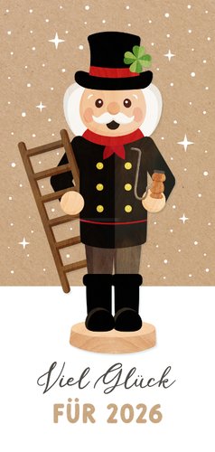 Neujahrskarte Schornsteinfeger Räuchermännchen 2