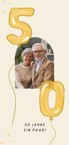 Originelle Einladung Goldene Hochzeit Luftballons 2