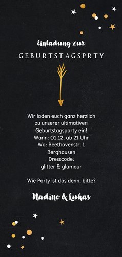 Partyeinladung Wie Party ist das denn bitte Rückseite