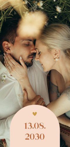 Save-the-Date-Karte grafisch Bogen modern Orange 2