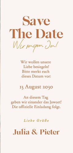 Save-the-Date-Karte grafisch Bogen modern Orange 3