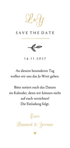 Save the Date Karte Illustration klassisch Rückseite