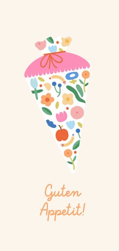 Speisekarte Einschulungsfeier buntes Blumenmuster 2