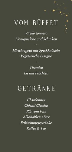 Speisekarte Kommunionsfeier drei Tauben Rückseite