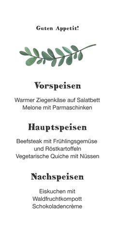 Speisekarte zur Taufe Holzlook mit Anhänger Rückseite