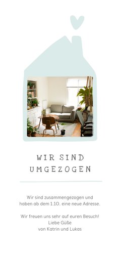 Umzugskarte Foto in Haus Rückseite