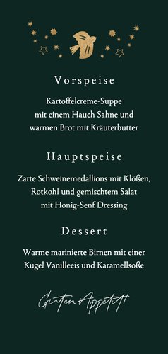 Weihnachten Menükarte Rentier Rückseite