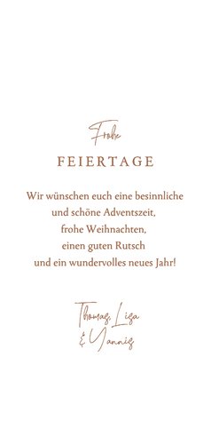 Weihnachts-Fotocollage Hochformat Trockenzweige Rückseite