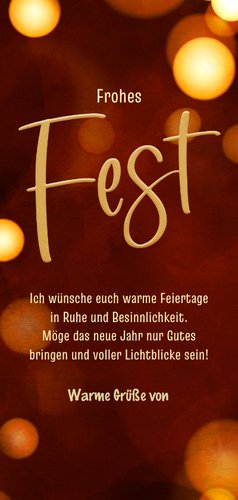 Weihnachtskarte 'Frohes Fest 2024' Rückseite