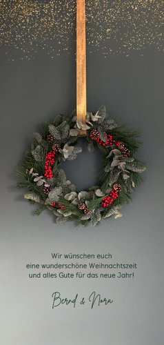 Weihnachtskarte Weihnachtskranz klassisch 2