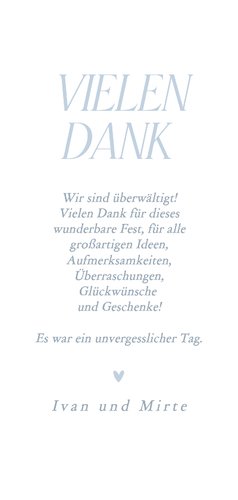 Winterhochzeit Foto-Dankeskarte Schnee Ornamente blau 3