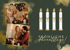 Adventskarte Kerzen und Fotos