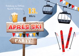 Après-Ski-Party Einladung Schilder & Gondeln