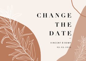 Change-the-Date Karte Hochzeitsdatum filigrane Zweige