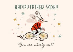 Coole Vatertagskarte mit Käfer auf Rad