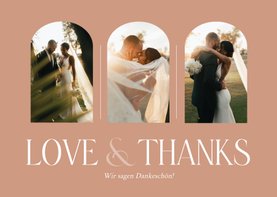Dankeschönkarte Hochzeit Fotos Bogenfenster